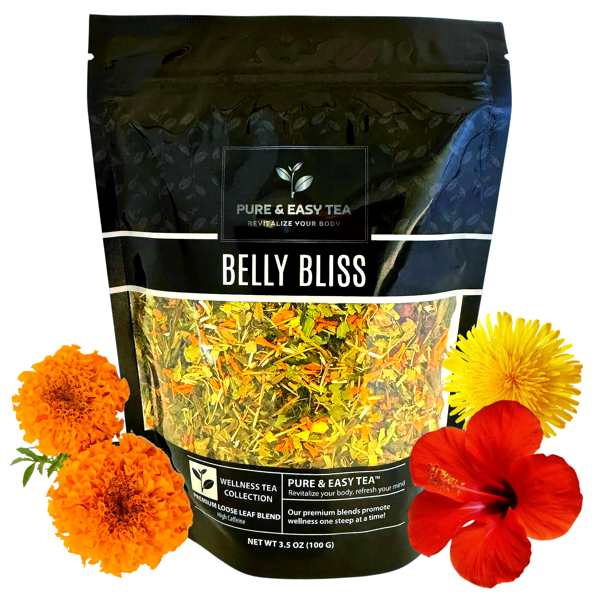 Belly Bliss Slim Tea loose leaf blend with botanical ingredients