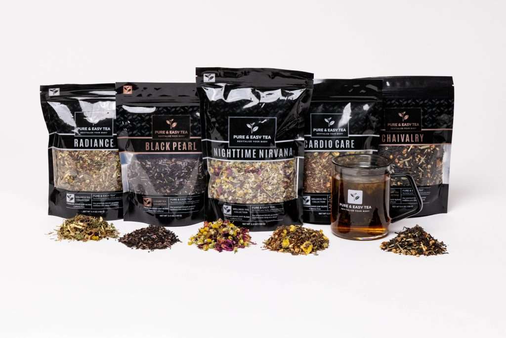 Pure & Easy Tea collection - black, green, and herbal blends