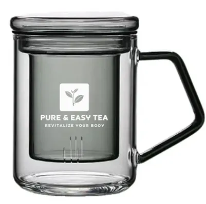 Borosilicate glass tea cup and infuser