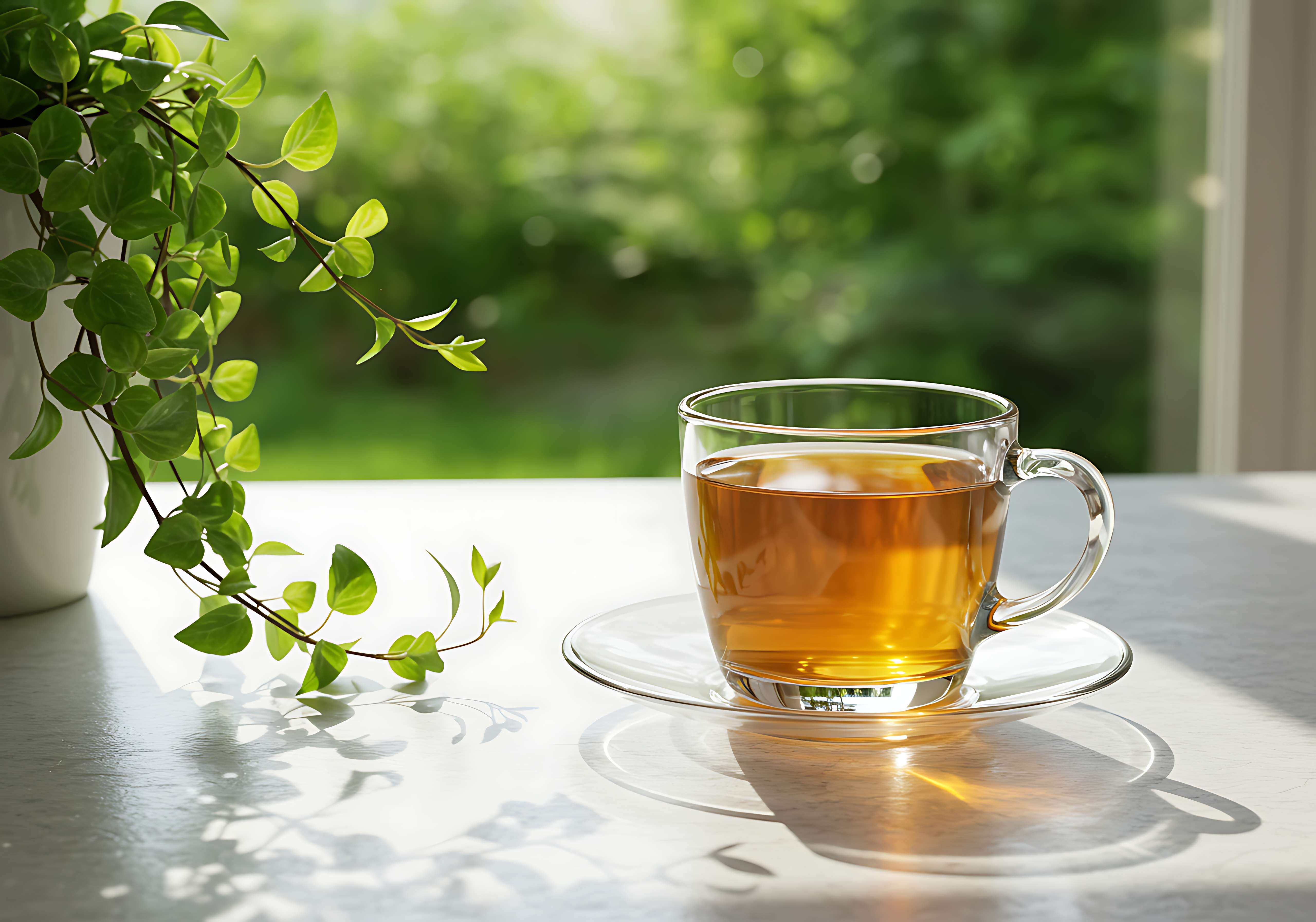 microplastics in tea article featuring loose leaf tea brewed in borosilicate glass