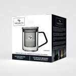 Pure & Easy Tea borosilicate glass infuser mug in its retail box