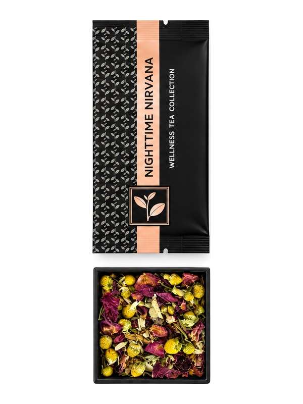 Nighttime Nirvana sample pouch and loose tea