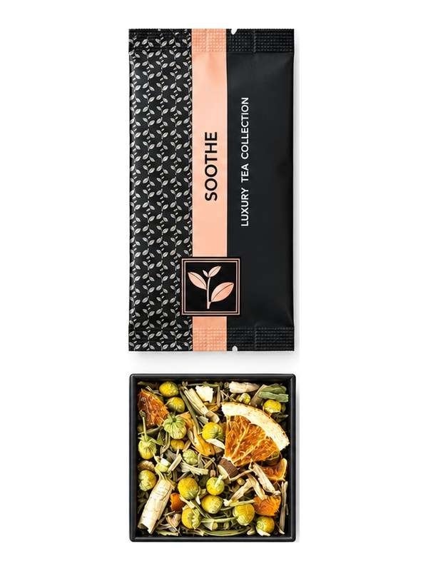 Soothe sample pouch and loose tea