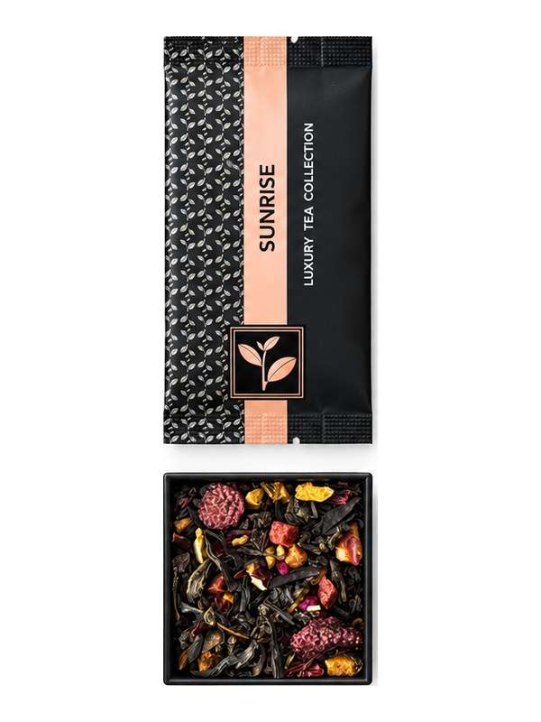 Sunrise sample pouch and loose tea