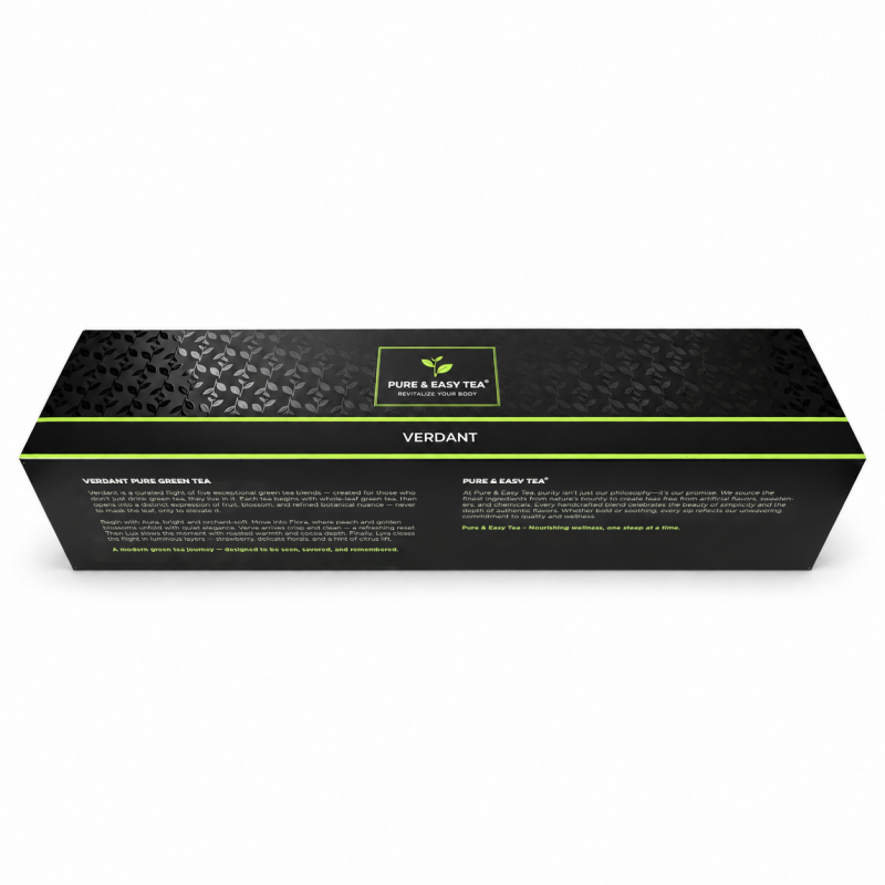 Verdant Pure Green Tea Experience tea flight gift sleeve by Pure & Easy Tea